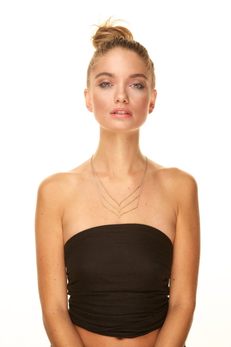 Delicate layered necklace with silver details