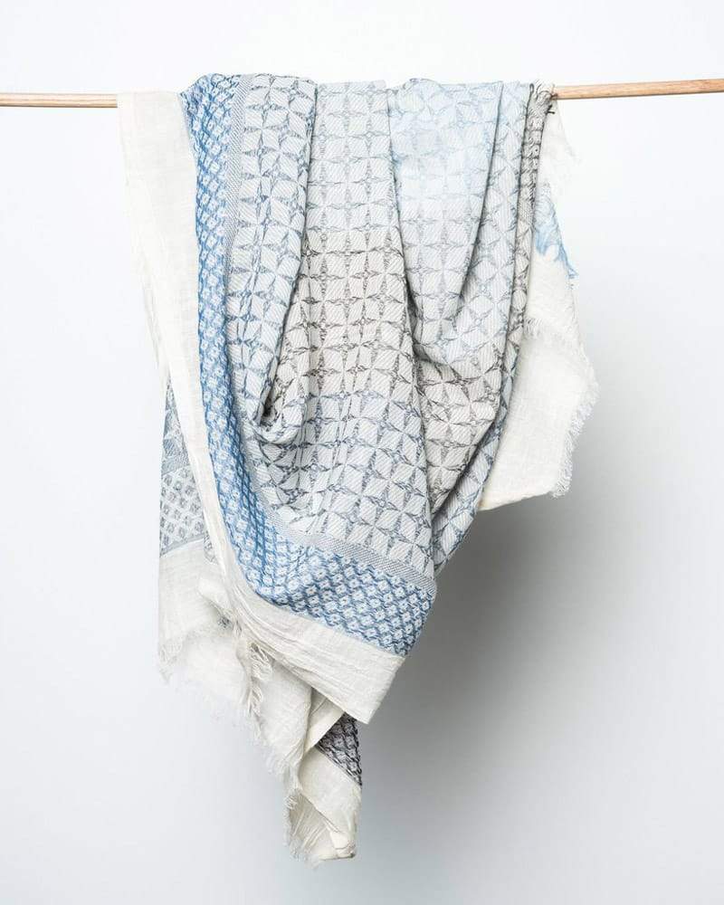 Bloom & Give Rita Cotton Scarf Blue