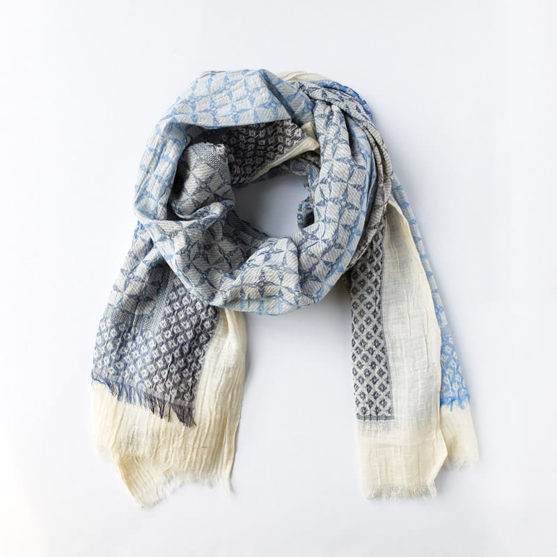 Bloom & Give Rita Cotton Scarf Blue