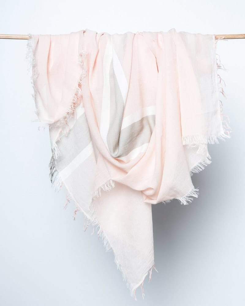 Bloom & Give Tres Cotton Scarf Rose handcrafted in India