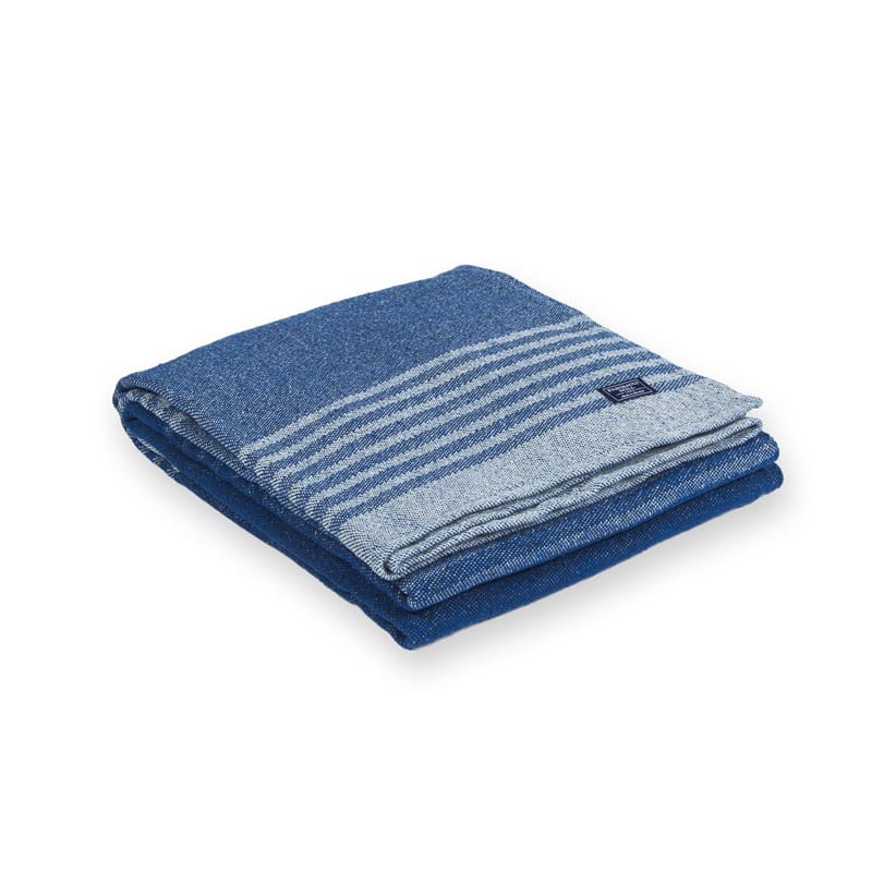 Faribault Blue Linear Stripe Cotton Throw