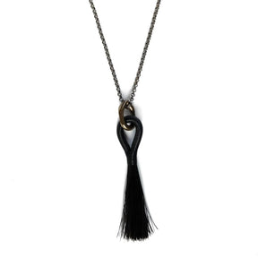 Horse Tassel Necklace - Black/Black