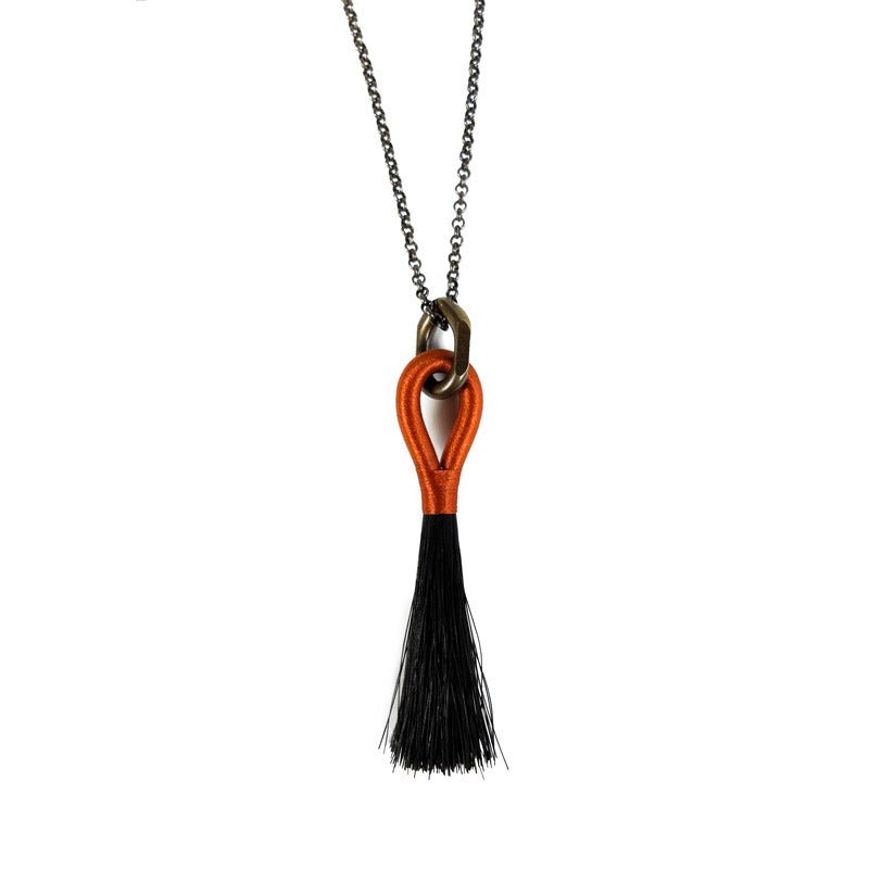Horse Tassel Necklace - Cayenne/Black