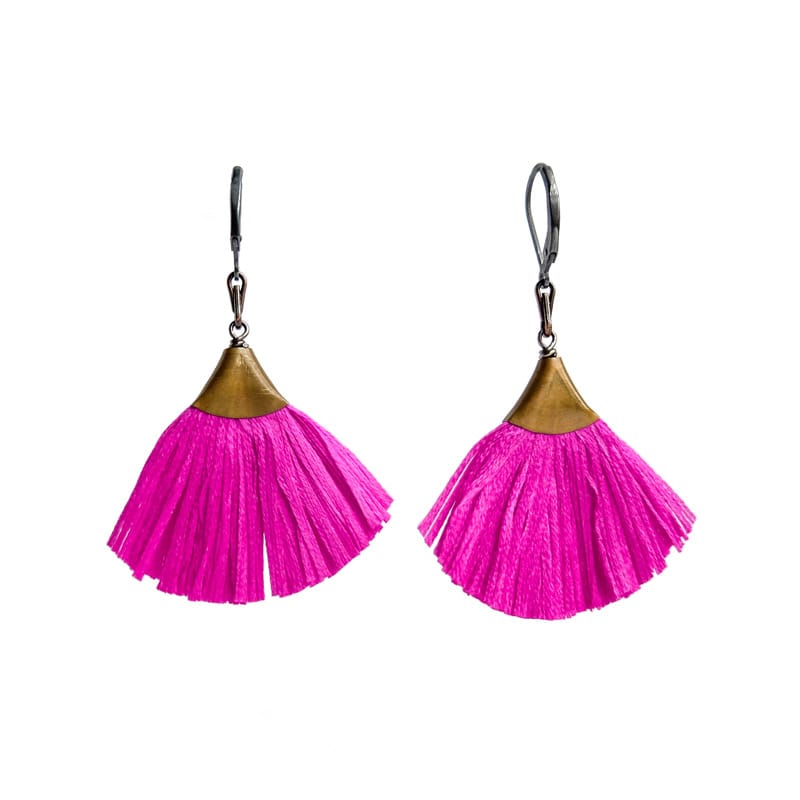 Boet Jewelry Plume Earrings Fuchsia