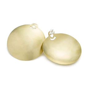 Caderas shield earrings in brass front/back