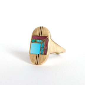 Inlay Statement Cocktail Ring