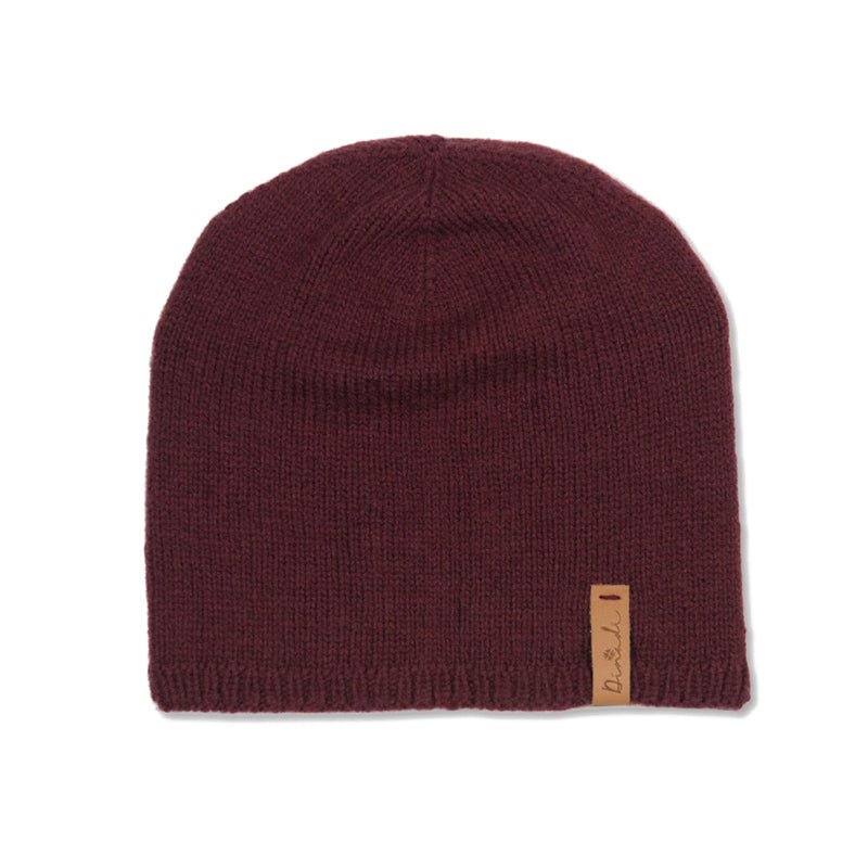 Hand-knit wool Emma Hat in Wine Red from Dinadi