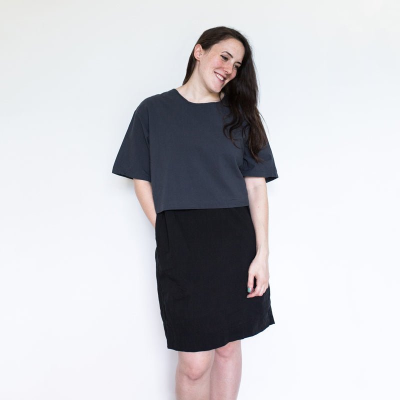 Charcoal and Black Factory Dress by Uzi