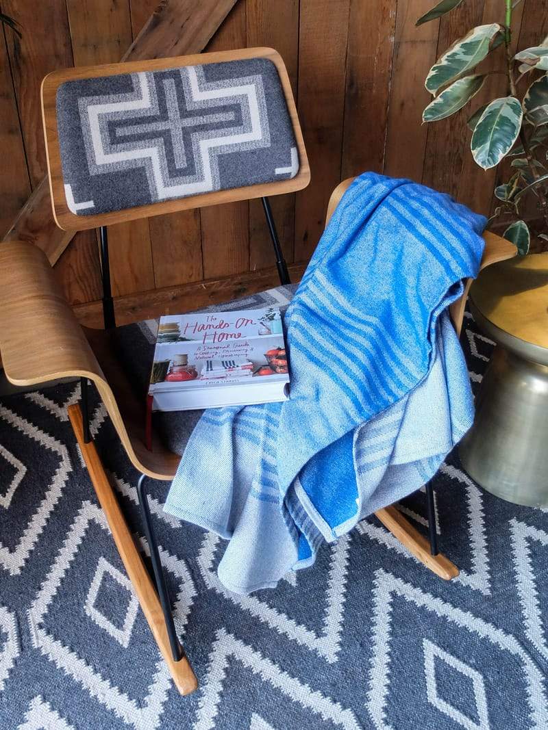 Linear Stripe Throw - Blue