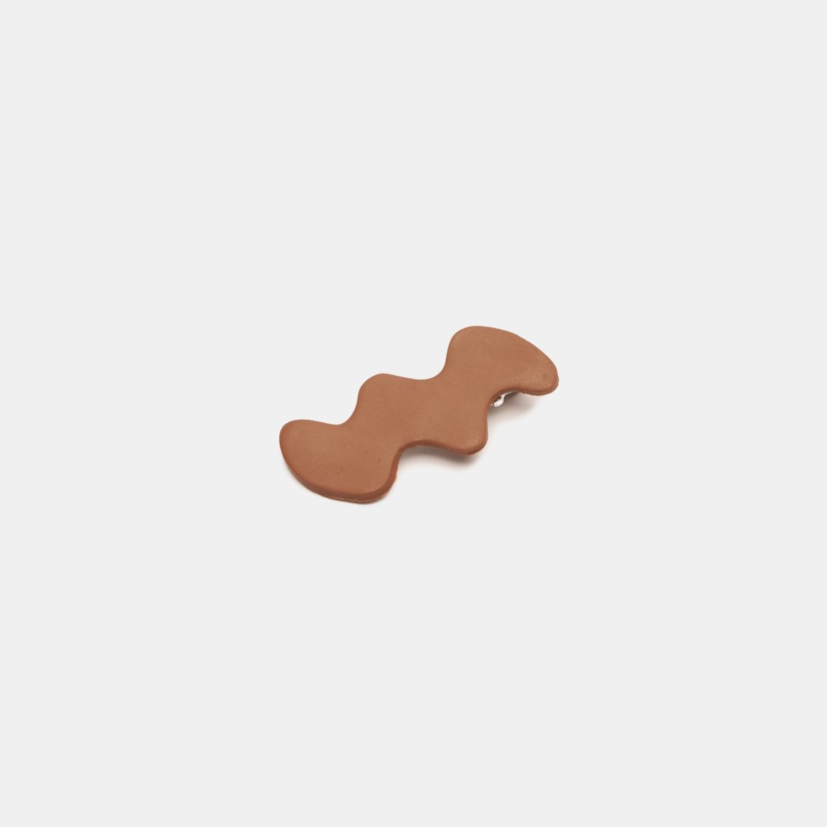 Squiggle Hair Clip in the shade Sienna. Made by Hey Moon Designs in Los Angeles, CA.