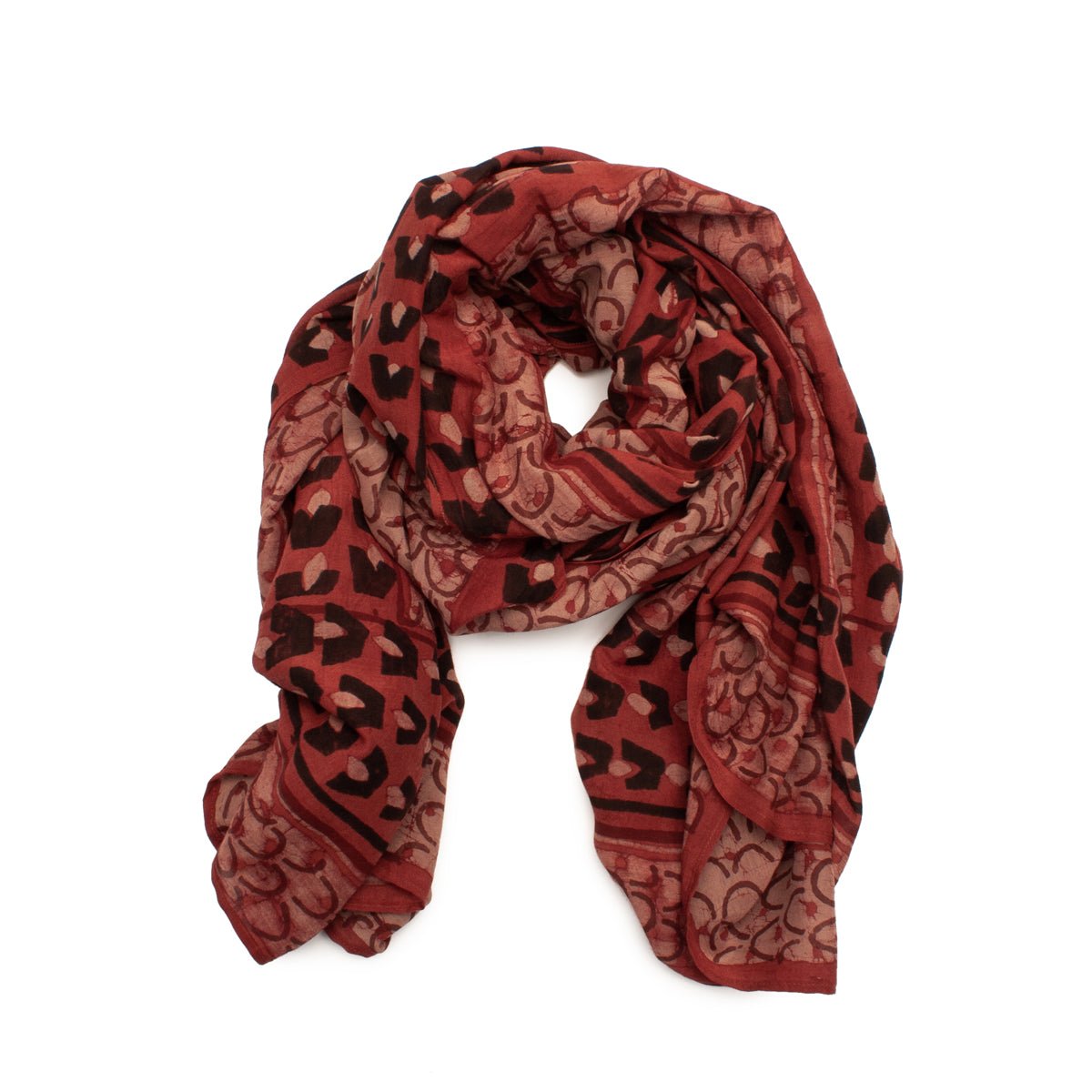 Ruby Cotton & Silk Scarf by Ichcha. Made in India.