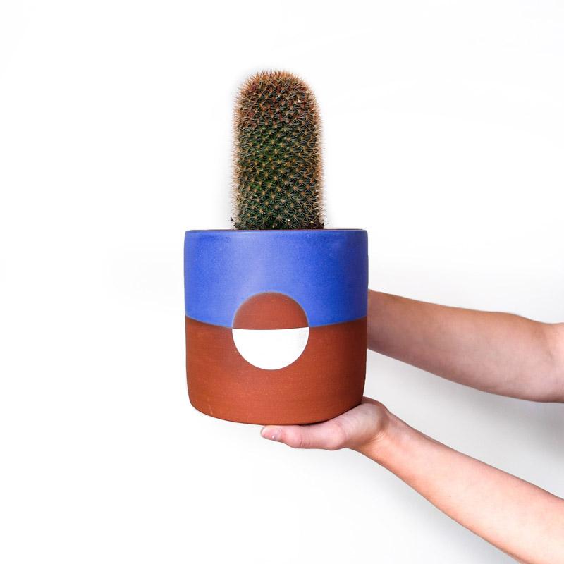 Large Planter - Full Moon in Cerulean