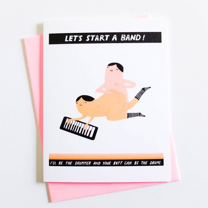 Laura Berger "Let's Start a Band" Naked Love Card