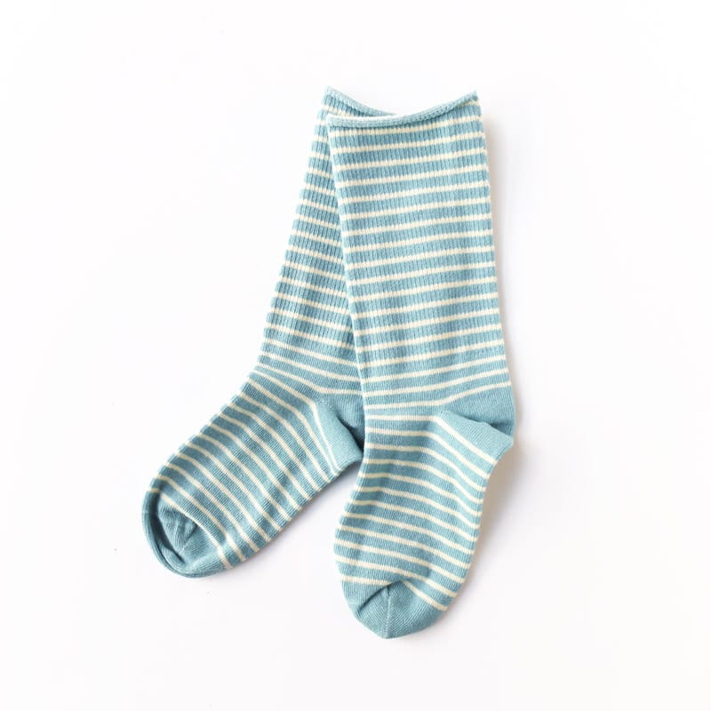 Little River Sock Mill Striped Slouch Slate Natural
