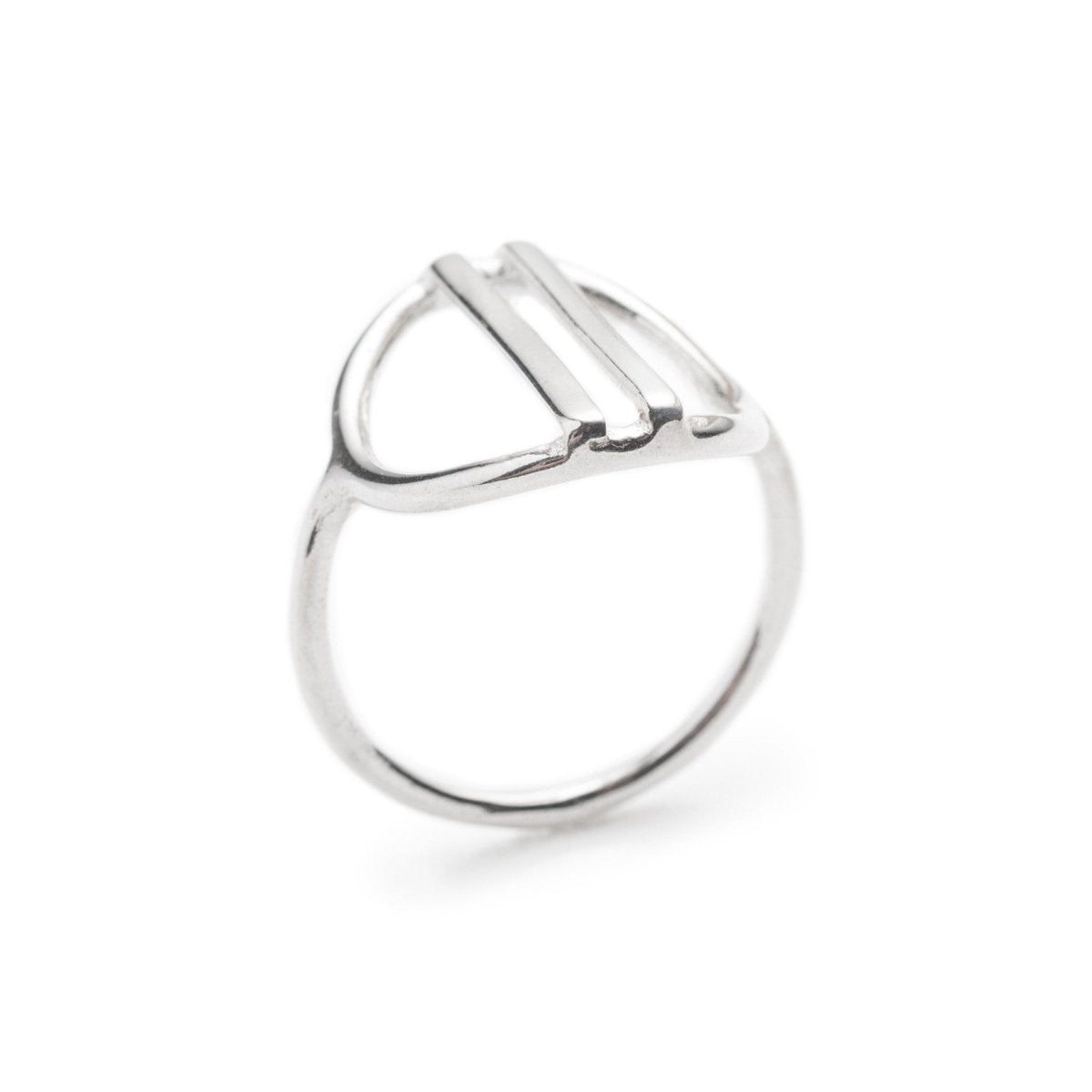 Sterling silver liv ring with negative space betsy & iya jewelry