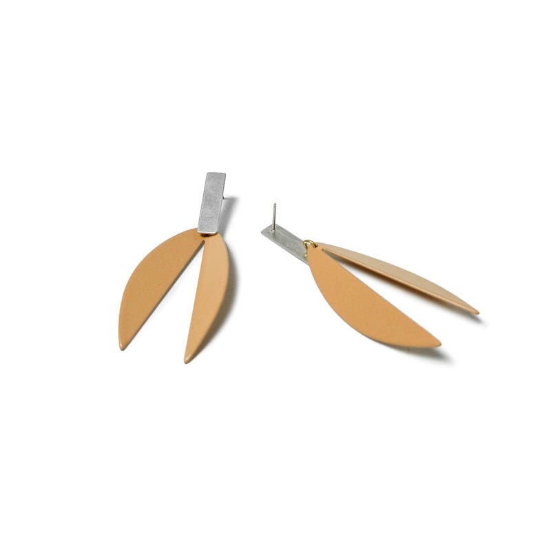Lotus Earrings in Silly Putty and Silver