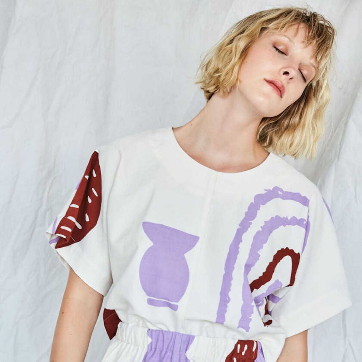 Luciole Top in Ivory Poterie