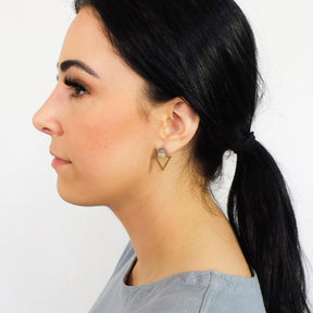 Molly M Designs Tab Triangle Stud 2 Earrings Green