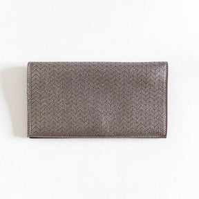 Molly M Leather Pouch wallet in metallic Gunmetal