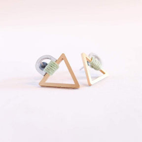 Molly M Designs Tab Triangle Stud 2 Earrings Green