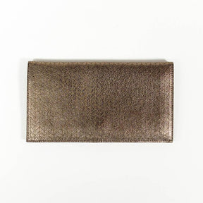 Molly M Leather Pouch wallet in metallic Pewter