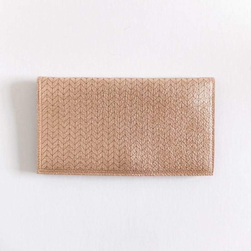Molly M Leather Pouch wallet in metallic Rose Gold