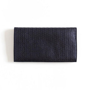 Molly M Leather Pouch wallet in metallic Sapphire
