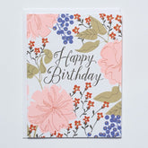 Peachy Floral "Happy Birthday" Card