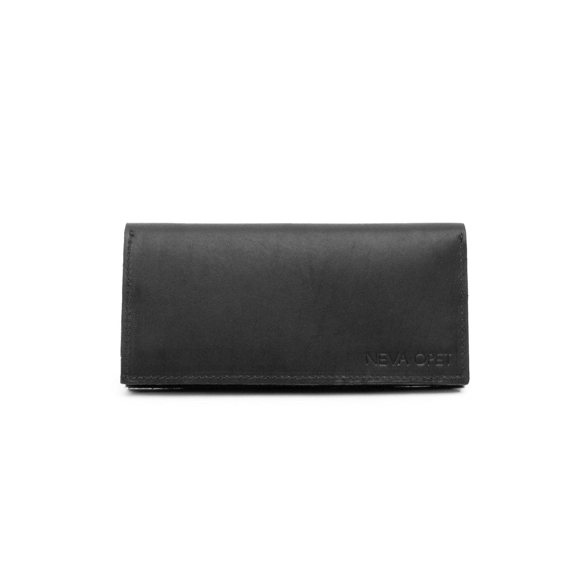 Ida Long Wallet in the shade Black. Handmade by Neva Opet in Atlanta, GA.