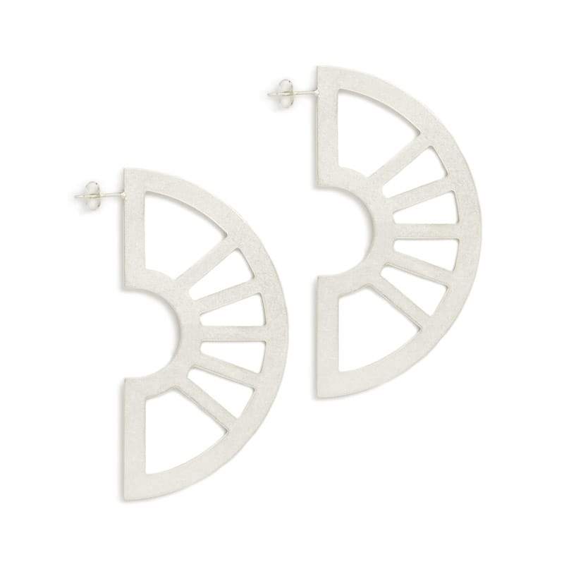 Neva statement earrings in sterling silver flat
