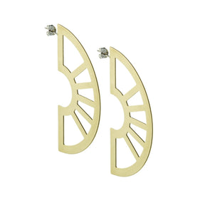 Neva statement earrings in brass flat