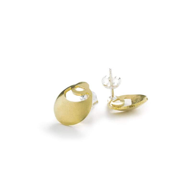 Nilo mini stud earrings in brass front/back