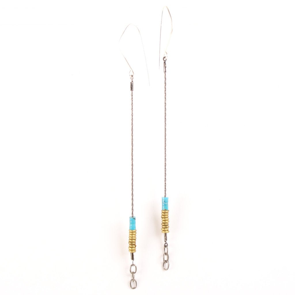 betsy & iya Stacked Dakota Drip earrings with mixed metals