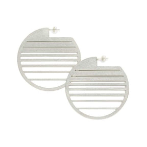 Ocaso circle statement hoops in sterling silver flat view