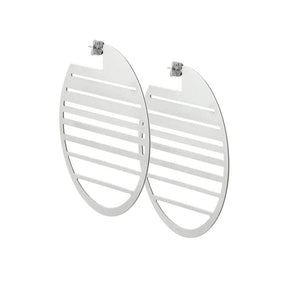 Ocaso circle statement hoops in sterling silver side view