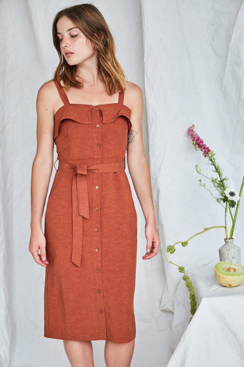 Olympia Dress in Mahogany