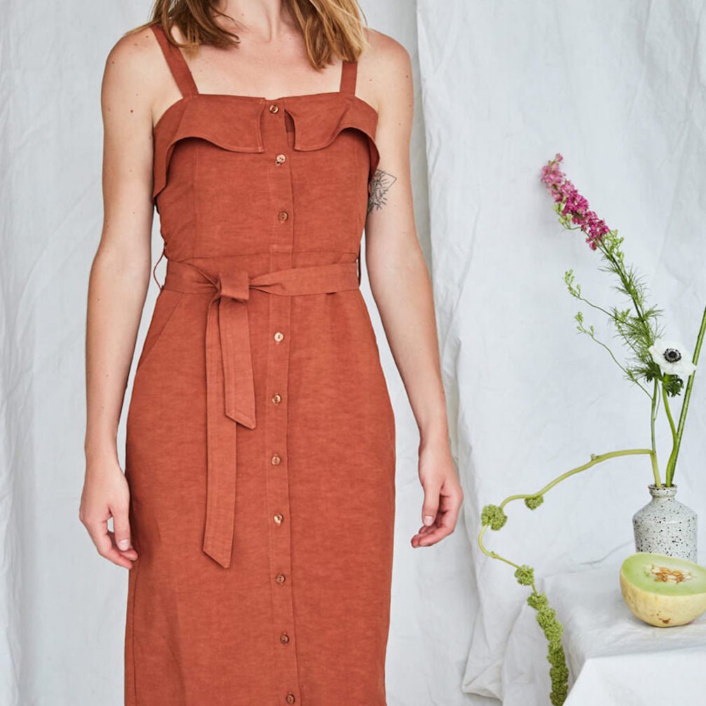 Olympia Dress in Mahogany