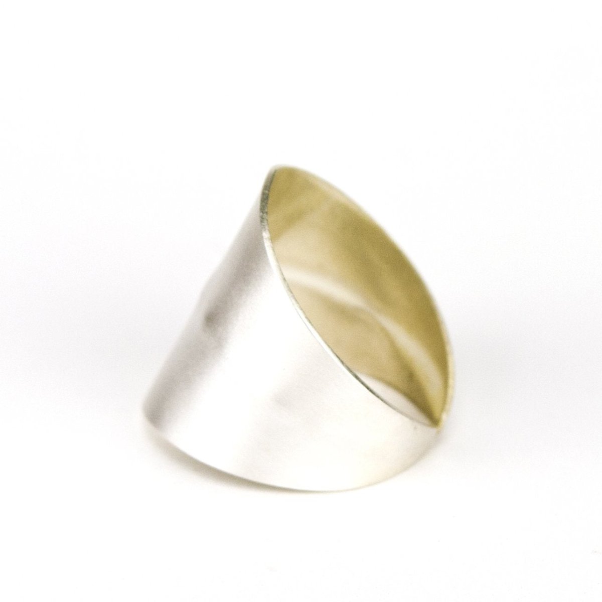 Silver plated wide band ring.