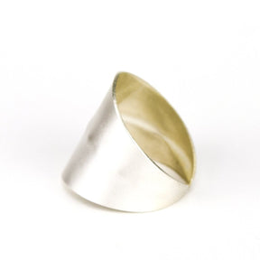 Silver plated wide band ring.