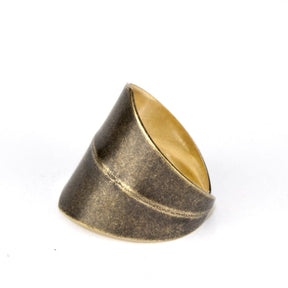 Antiqued brass golden ring.