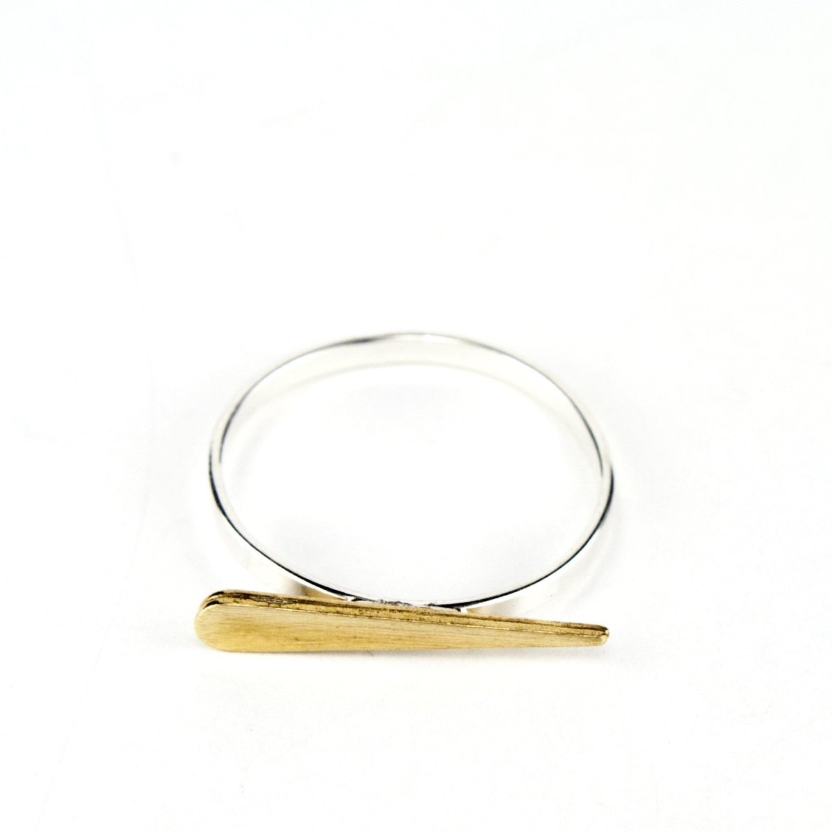 Minimal betsy & iya point ring with brass and sterling silver