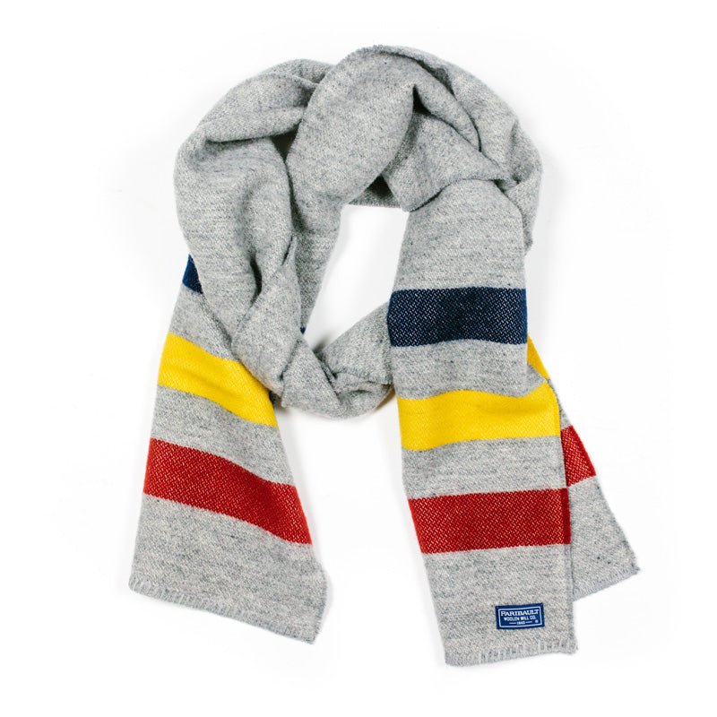 Revival Stripe Scarf with Multicolored stripes from Faribault Woolen Mills