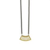 Ritmo mini fan necklace in brass focal