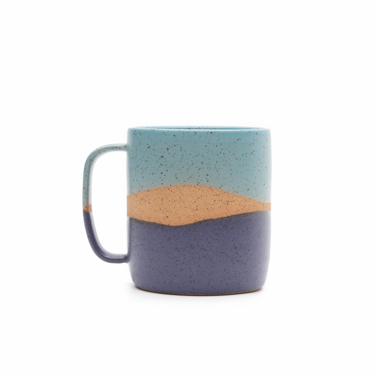 Handle Mug in Lapis and Sky Blue Stripes