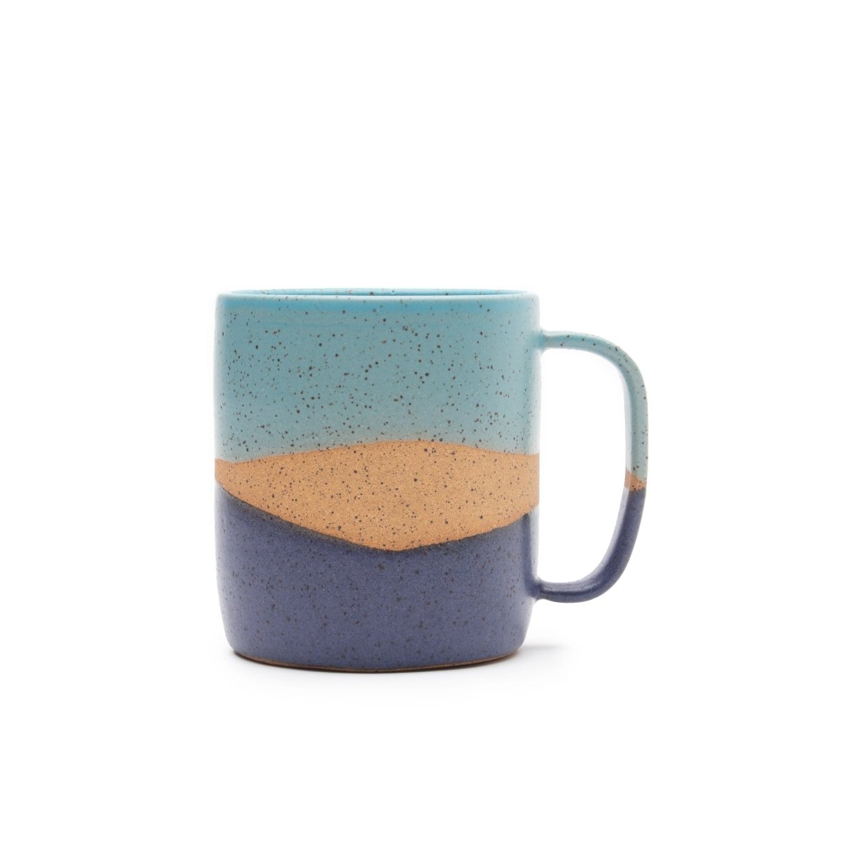 Handle Mug in Lapis and Sky Blue Stripes