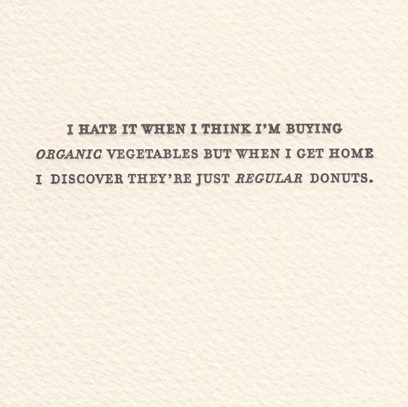 Sapling Press Vegetables vs Donuts Funny Greeting Card