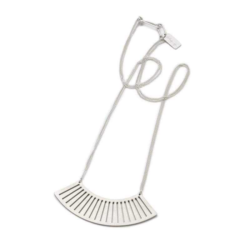 Sona fan pendant necklace in sterling silver looped
