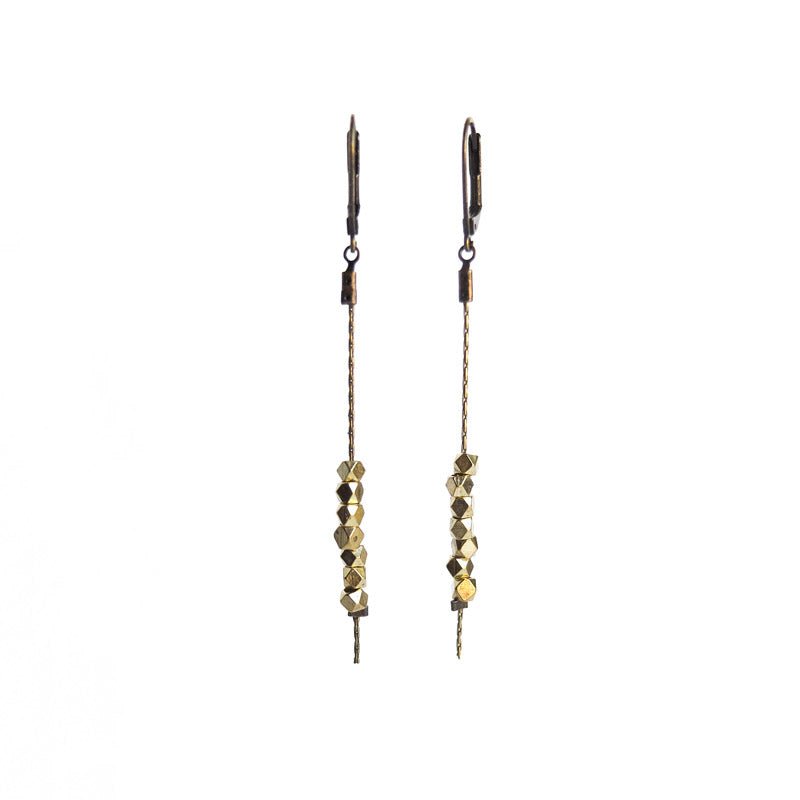 Sulu Faceted Bead Earrings - Gold Plated