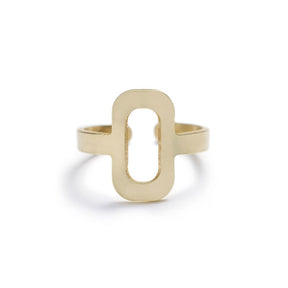 Tambor geometric adjustable ring in brass front view