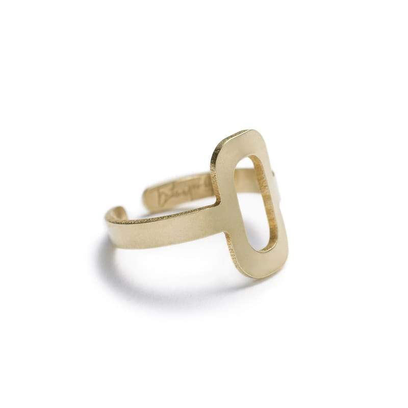 Tambor geometric adjustable ring in brass side view